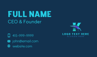 Quill Author Letter K Business Card Design