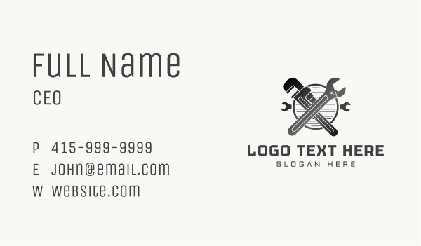 Gradient Wrench Plumbing Business Card Design Image Preview