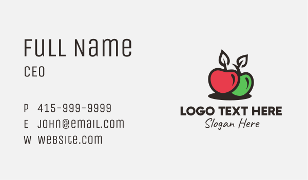 Red Green Apple Business Card Design Image Preview