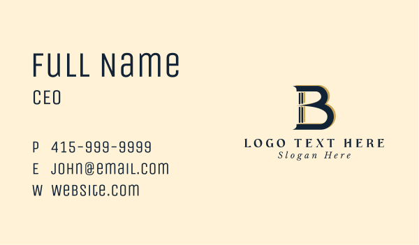 Law Firm Pillar Letter B Business Card Design Image Preview
