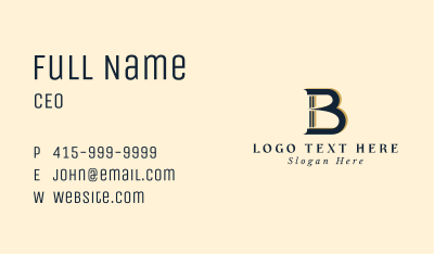Law Firm Pillar Letter B Business Card Image Preview