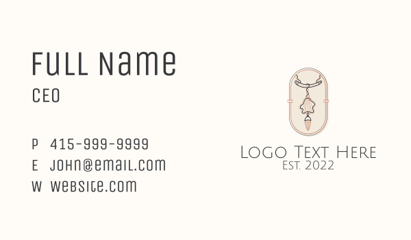 Wood Star Necklace  Business Card Design Image Preview
