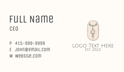 Wood Star Necklace  Business Card Image Preview