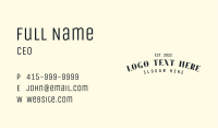 Black Vintage Wordmark Business Card Image Preview