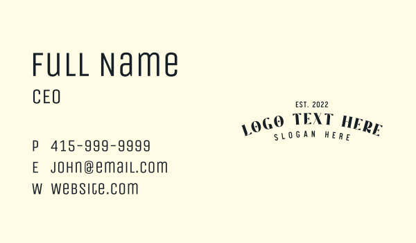 Black Vintage Wordmark Business Card Design Image Preview