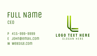 Business Accounting Letter L Business Card