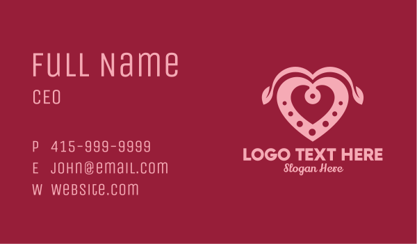 Decorative Heart Leaf  Business Card Design Image Preview
