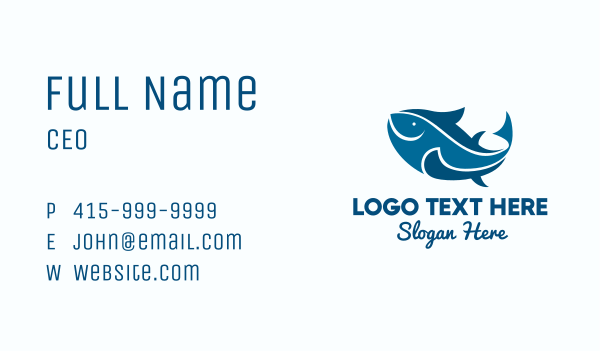 Blue Tuna Fish Business Card Design Image Preview