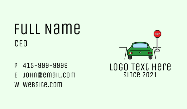 Automotive Car Stop Sign Business Card Design Image Preview