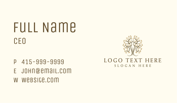 Woman Tree Eco Business Card Design Image Preview