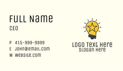 Lightbulb Star Idea  Business Card Image Preview