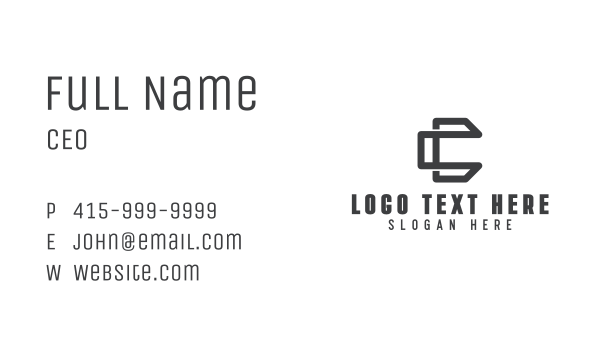 Geometric Automotive Letter C  Business Card Design Image Preview