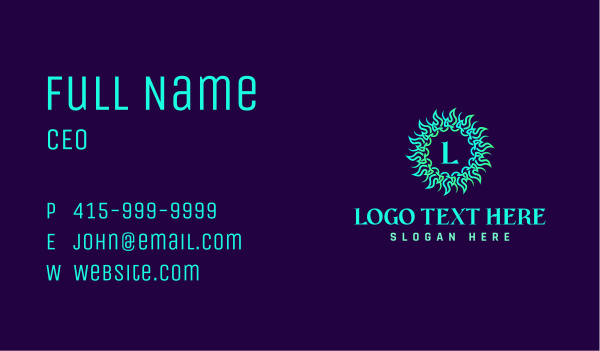 Tribal Sun Lettermark Business Card Design Image Preview
