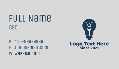 Handyman Wrench Bulb  Business Card Image Preview