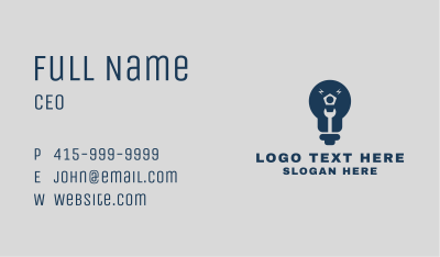Handyman Wrench Bulb  Business Card Image Preview