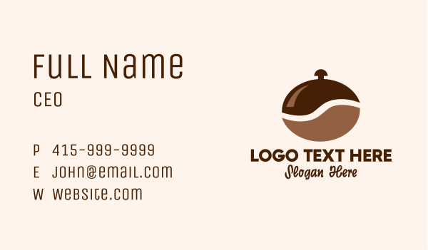 Coffee Bean Cloche Business Card Design Image Preview