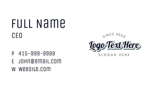 Retro Business Wordmark Business Card Design Image Preview