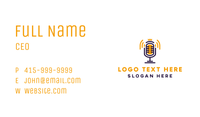 Microphone Audio  Podcast Business Card Image Preview