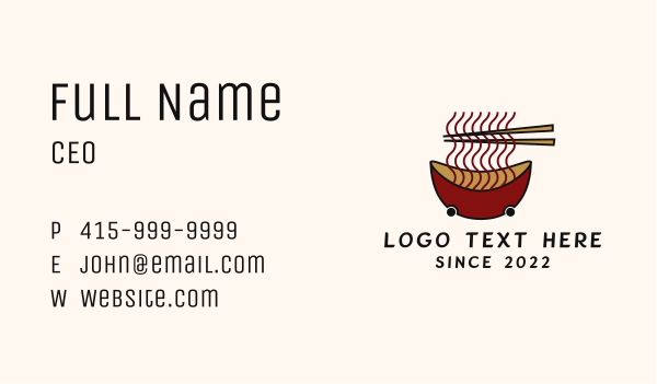 Noodle Bowl Delivery Business Card Design Image Preview
