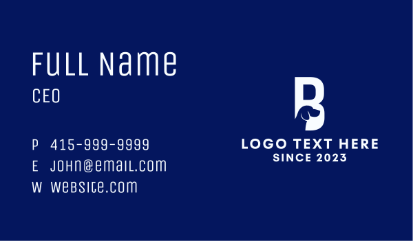 Letter B Dog Business Card Design Image Preview