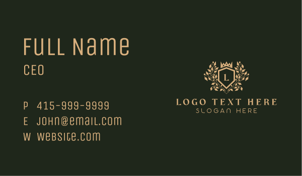 Regal Academic Crown Business Card Design Image Preview