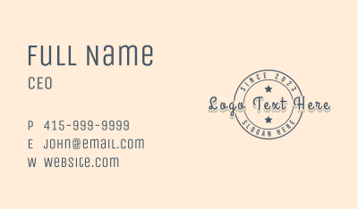 Fashion Script Round Wordmark Business Card Image Preview