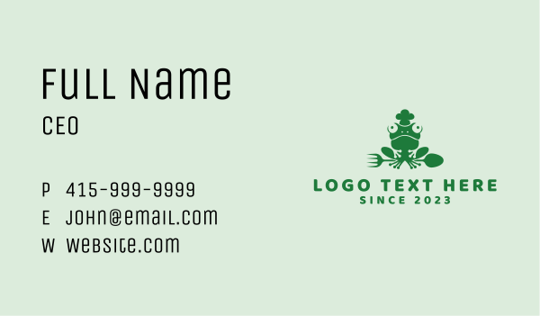 Frog Restaurant Mascot  Business Card Design Image Preview