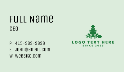 Frog Restaurant Mascot  Business Card Image Preview