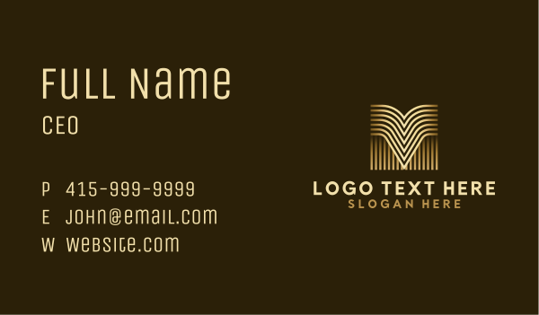 Luxury Golden Letter M Business Card Design Image Preview