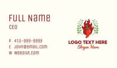 Flaming Chili Pepper Herb Business Card