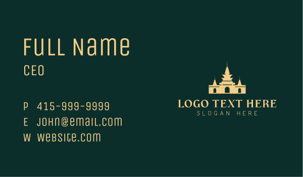 Asian Palace Temple Business Card Design Image Preview