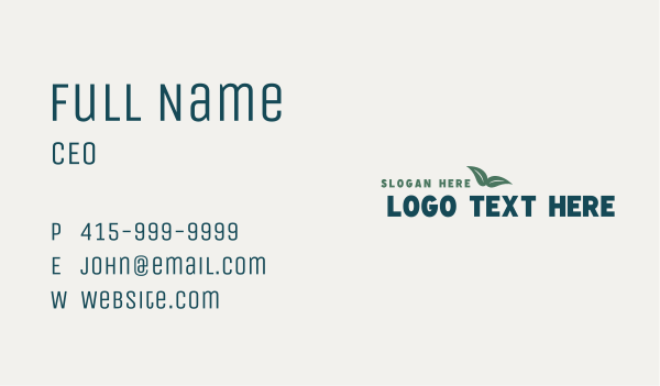 Organic Brand Wordmark Business Card Design Image Preview