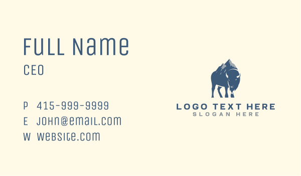 Mountain Buffalo Bison Business Card Design Image Preview