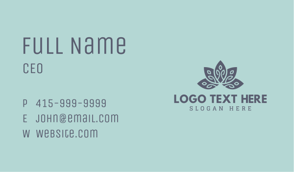 Lotus Leaf Spa Massage Business Card Design Image Preview