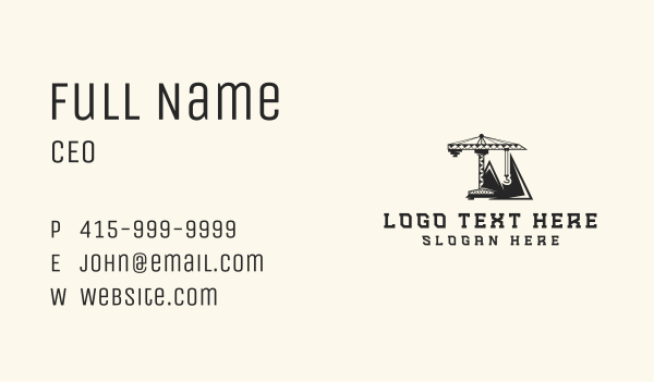Mountain Crane Mining Business Card Design Image Preview