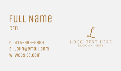 Gold Lifestyle Letter Business Card Image Preview