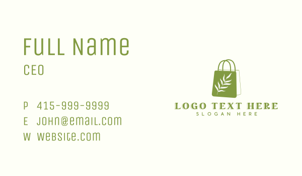 Plant Shopping Bag Business Card Design Image Preview