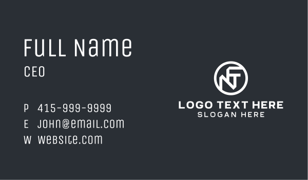 Circle Letter N & F  Business Card Design Image Preview