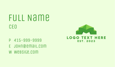 Green 3D Letter M Business Card Image Preview