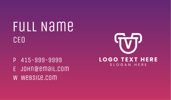 Modern UV Monogram Business Card Design Image Preview