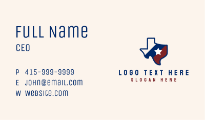Texas Star Map  Business Card Image Preview