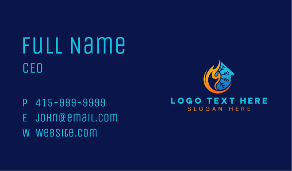 Hvac Snowflake Torch Business Card Design Image Preview