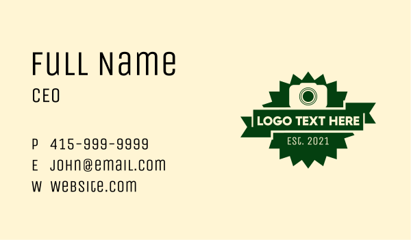 Photo Camera Badge Business Card Design Image Preview