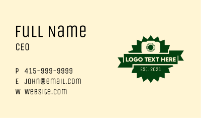 Photo Camera Badge Business Card Image Preview