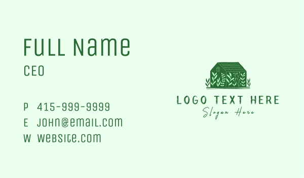 Greenhouse Garden Plant Business Card Design Image Preview