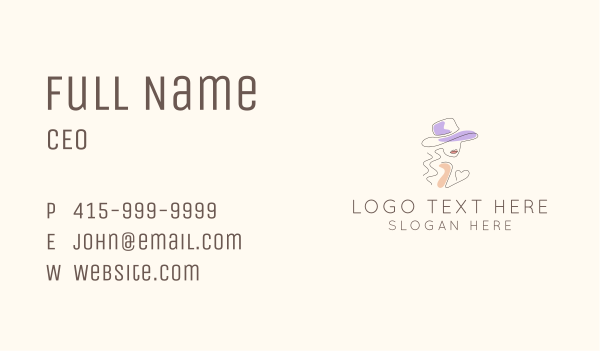 Fashion Woman Hat Business Card Design Image Preview