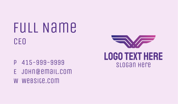Minimalist Gradient Wing Business Card Design Image Preview