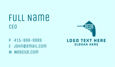 Blue Drill Home Improvement Business Card Image Preview