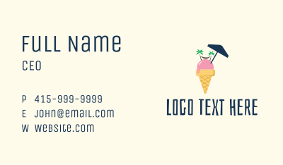 Ice Cream Beach  Business Card Image Preview