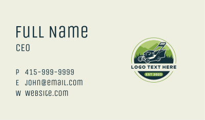 Gardening Lawn Care Mower Business Card Image Preview